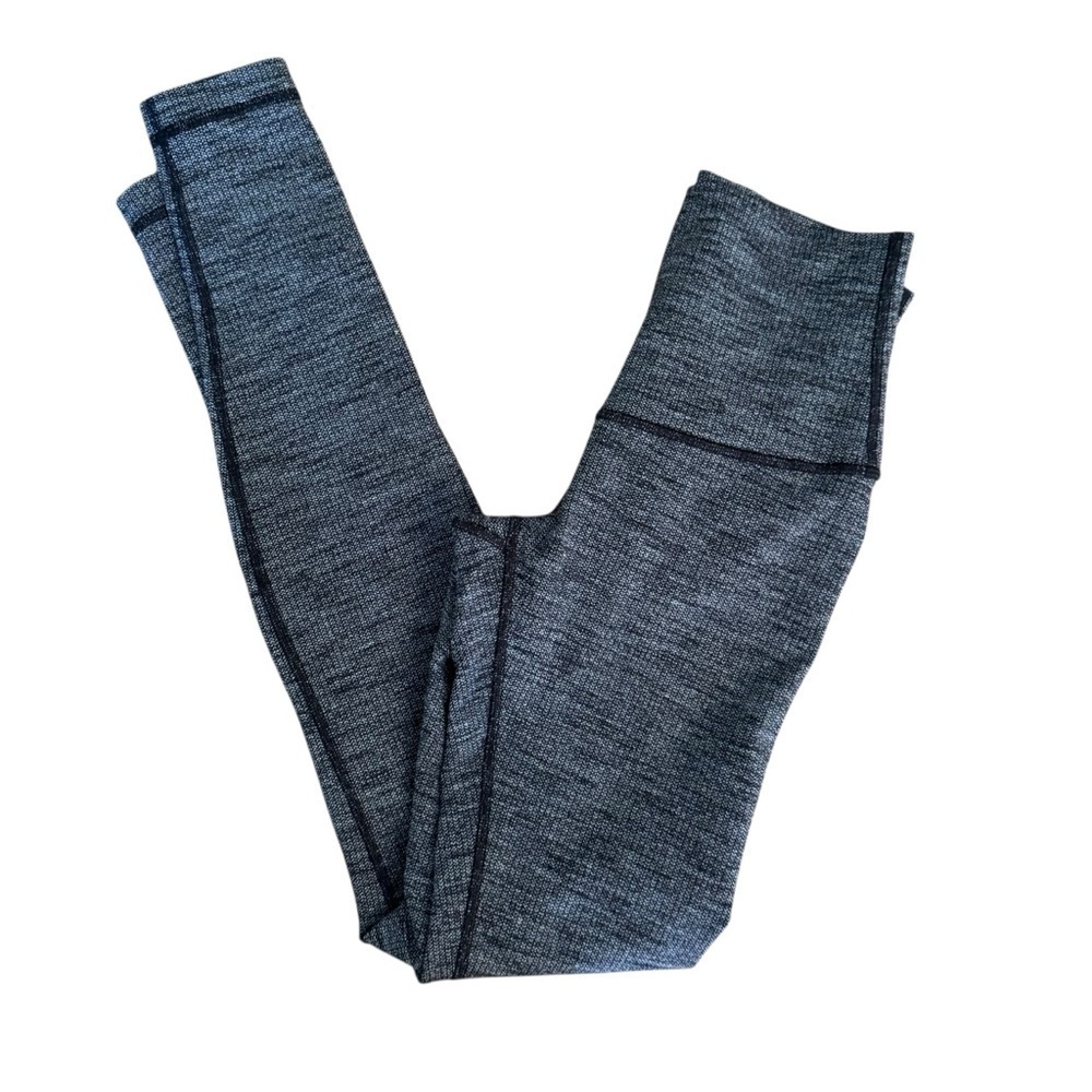 Lululemon Wunder Under Hi-Rise Tight 28” Luon Variegated Knit Heathered Black 4 - Picture 8 of 12